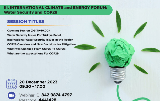 III. INTERNATIONAL CLIMATE and ENERGY FORUM- 20 Aralık 2023